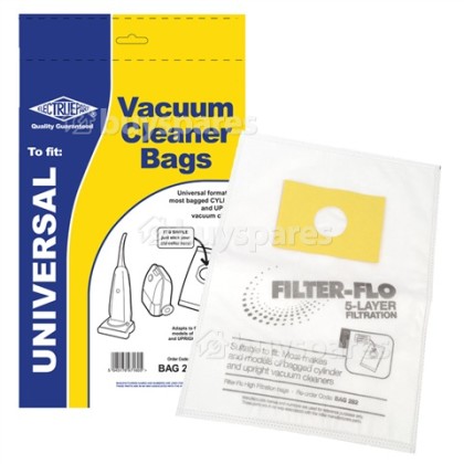ProAction Universal Filter-Flo Upright/Cylinder Vacuum Adaptor Bag (Pack Of 5)