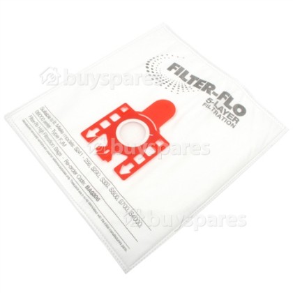 FJM Filter-Flo Synthetic Dust Bags (Pack Of 5 With 2 Cut To Size Filters) - BAG306