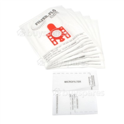 FJM Filter-Flo Synthetic Dust Bags (Pack Of 5 With 2 Cut To Size Filters) - BAG306