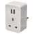 Mercury Adaptateur Royaume-Uni/Europe - Double Port USB