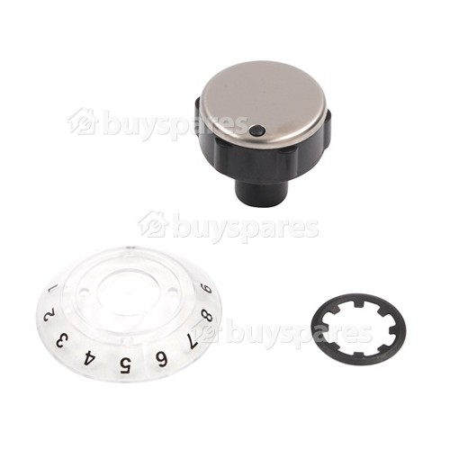 Zanussi Hob Control Knob - Stainless Steel / Black