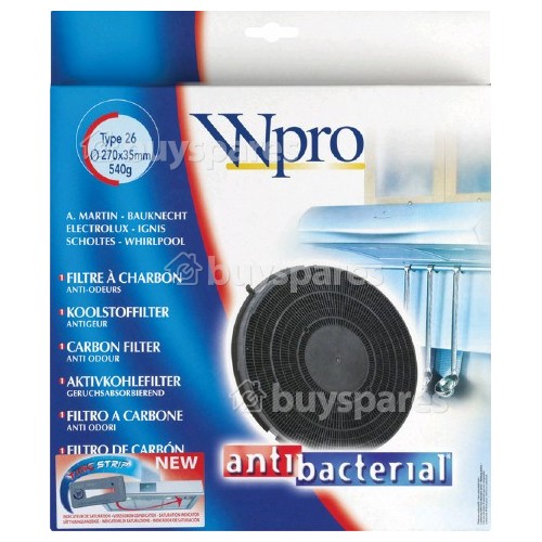 Wpro BH706/01/BR Type 26 Carbon Filter : 280 X 20mm. FAC269.