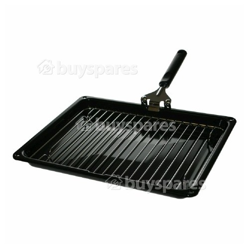 Grill Pan Tray Includes Handle & Grid 365x290mm BuySpares