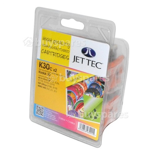 Jettec Remanufactured Kodak 30 Colour Ink Cartridge - Twin Pack