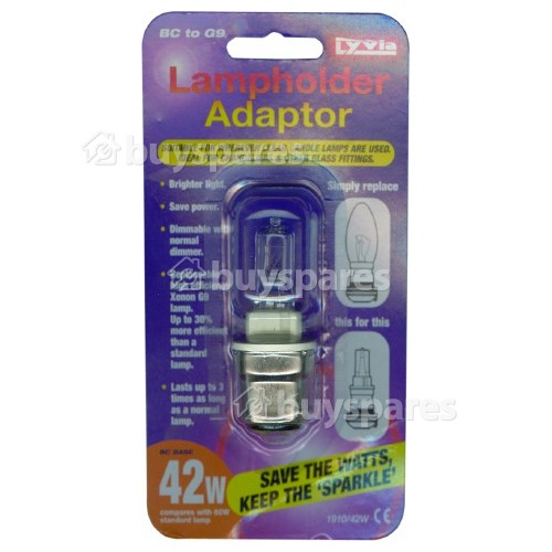 Lyvia Lyvia 42w Bc To G9 Lampholder Adaptor Ideal For Chandeliers& Glass Fittings