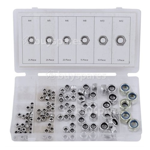 Rolson Lock Nut Kit : 100 PIECE (engineers Tool Box)