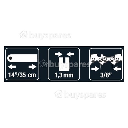 Barra De Motosierra - BRO026 - 35cm (14") - 52 Eslabones Motrices Universal Powered By McCulloch