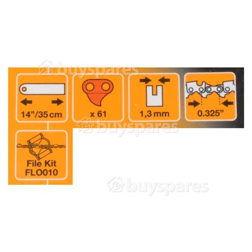 Chaîne De Tronçonneuse CHO044 - 35 Cm - 61 Maillons Guides Echo