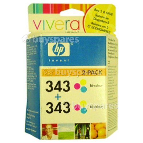 Hewlett Packard Genuine No.343 Tri-Colour Ink Cartridges Twin Pack (CB332EE)