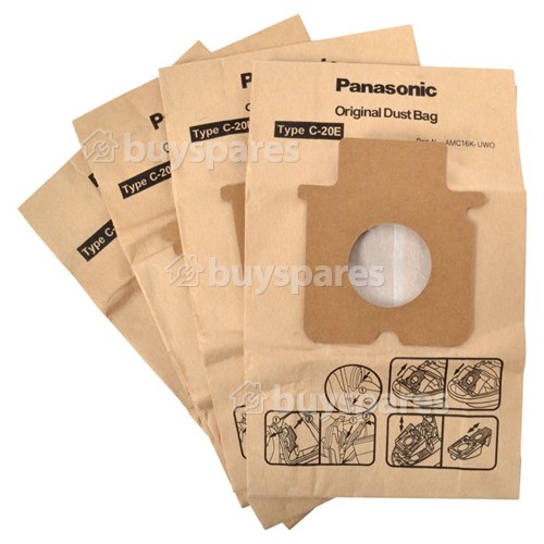 Sacchetto Per La Polvere Di Carta C-20E Dell'aspirapolvere - (confezione Da 5) Panasonic