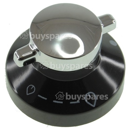 Stoves Hob / Grill Control Knob - Black & Chrome