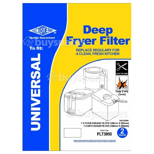 Cookworks Universal Deep Fat Fryer Grease Filter Set : ( Cut To Size ) 330x285mm