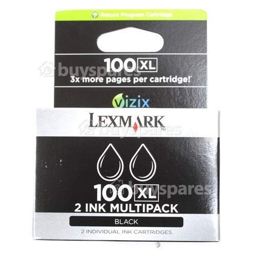 Lexmark Genuine 100XL Black High Yield Ink Cartridge Multi-Pack - 14N0848