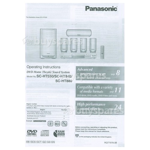 Panasonic SAHT530 Instruction Book