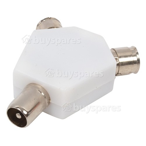 Co-axial Plug To 2 Sockets