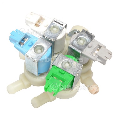 Hotpoint WD440G Washing Machine Quadruple Solenoid Inlet Valve : 180Deg. Protected Push Fit Connectors