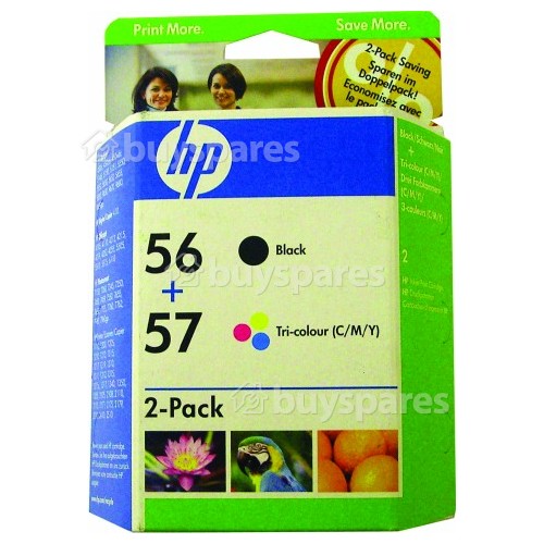Hewlett Packard Genuine No.56 & No.57 Combo Pack Black & Colour Ink Cartridges (SA342AE)