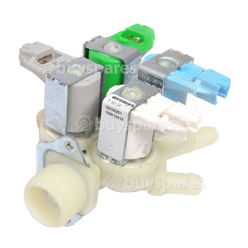 Hotpoint WD440G Washing Machine Quadruple Solenoid Inlet Valve : 180Deg. Protected Push Fit Connectors