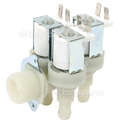 Haier HWD-C1200TXVE-U High Quality Compatible Replacement Cold Water Triple Solenoid Inlet Valve : 90Deg. With 12 Bore Outlets