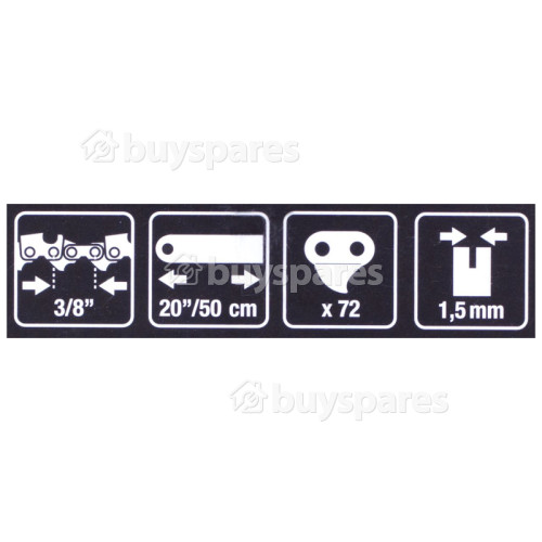 Dolmar CHO059 50cm (20") 72 Drive Link Chainsaw Chain