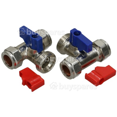 Jackson Hose Taps Tee Type (1 Pair) : For Plumbing In Your Washing Machine Or Dishwasher