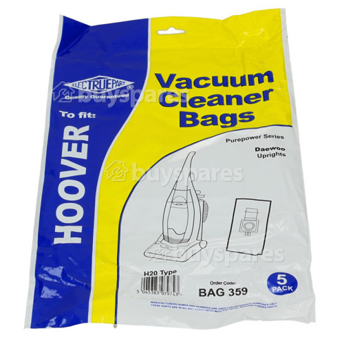 H20 Filter-Flo Synthetic Dust Bags (Pack Of 5) - BAG359