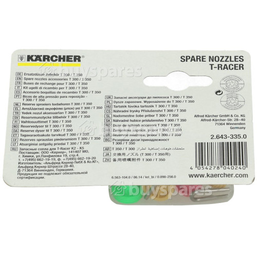 Karcher K2K7 T300/T350 TRacer Replacement Nozzle Set BuySpares