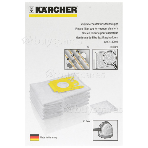 Karcher Staubsauger-Vliesfilterbeutel (5er Packung)