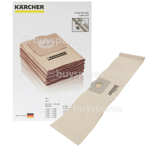 Karcher A2251 ME F Vacuum Paper Filter Dust Bag (Pack Of 5)