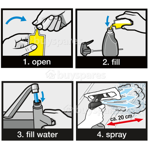 Détergent Concentré Vitres Pour Nettoyeur De Vitres - Paquet De 4 - WV55 Karcher