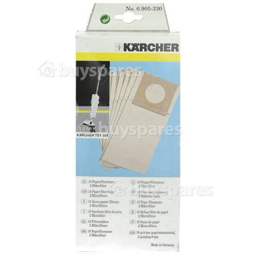 Karcher Paper Dust Bag & Filter Set (Pack Of 10) BuySpares