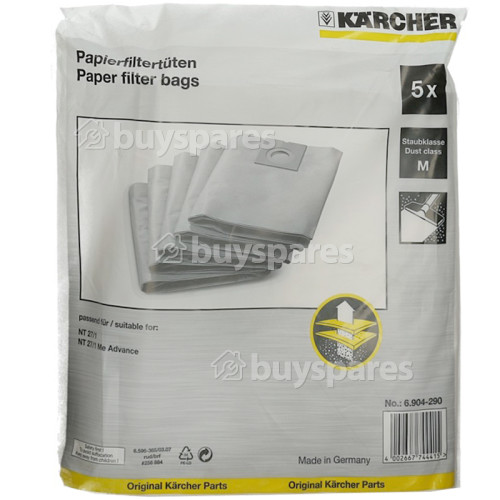 Sacs À Poussière En Papier D'aspirateur Eau Et Poussière (Paquet De 5) Karcher