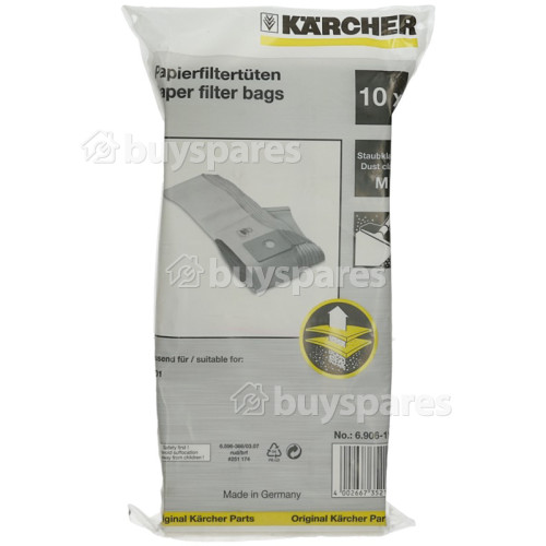 Kit De Filtro Y Bolsa De Aspiradora - Pack De 10 Karcher