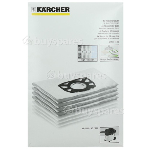 Karcher Fleece Filter Bags (Pack Of 4)