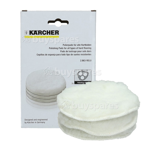 Tampons Ronds De Lustrage Pour Cireuse - Paquet De 3 - FP306 Plus (White) Karcher