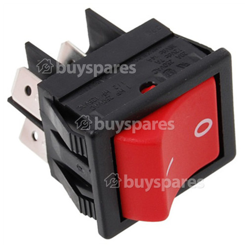 Red On/Off Rocker Switch 4 Tag