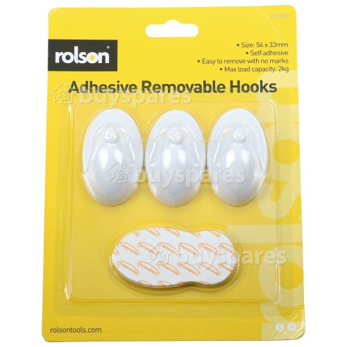 Rolson Rolson 3pc Removable Adhesive Plastic Hook