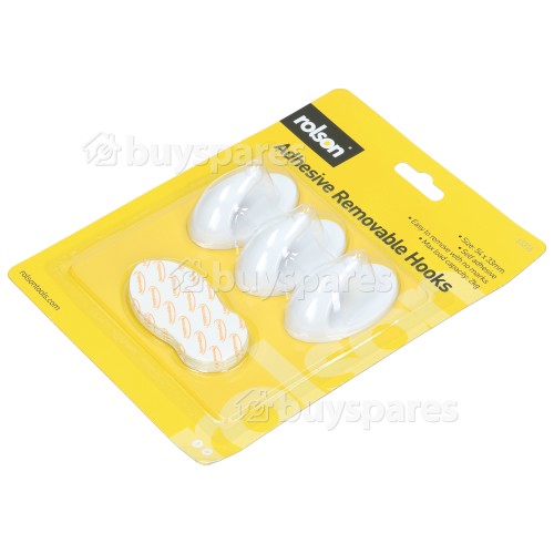 Rolson Rolson 3pc Removable Adhesive Plastic Hook