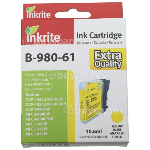 Inkrite Compatible Brother LC1100 Yellow Ink Cartridge