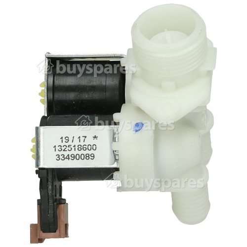 Neue Cold Water Double Solenoid Inlet Valve : 180Deg. With Protected (push) Connectors