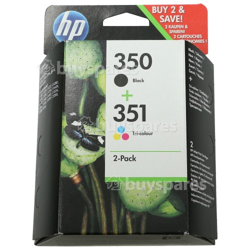 Hewlett Packard Genuine No.350 & 351 Black & Tri-Colour Combo-Pack (SD412EE)
