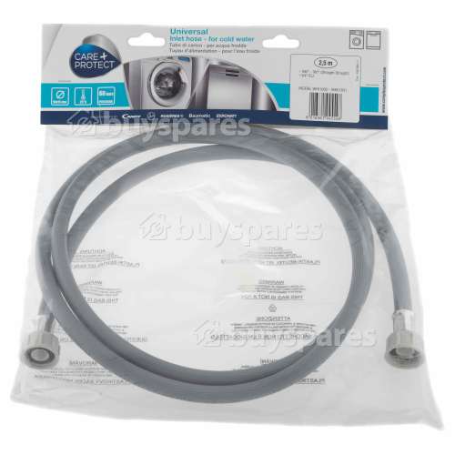 Tuyau Flexible D'arrivée D'eau Froide Universel (Gris) - 2,5M- Embouts : Droits Care+Protect