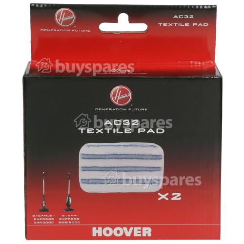 Hoover AC32 Textile Microfibre Steam Mop Pads (Pack Of 2)