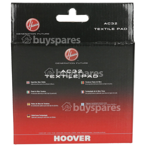 Hoover AC32 Textile Microfibre Steam Mop Pads (Pack Of 2)