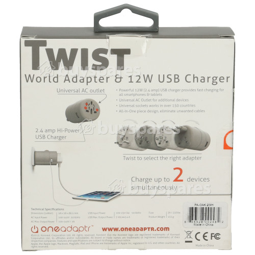 Philex Twist + World Adapter And 12w Usb Charger