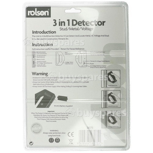 Rolson Tools 3 In 1 Detector : Metal, Voltage & Studs