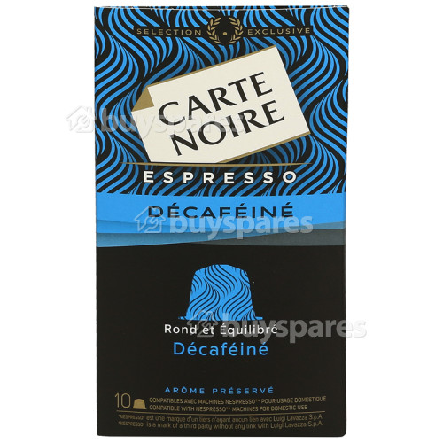 Cápsulas De Café Nespresso Descafeinado - Pack De 10 Carte Noire |  BuySpares Spain