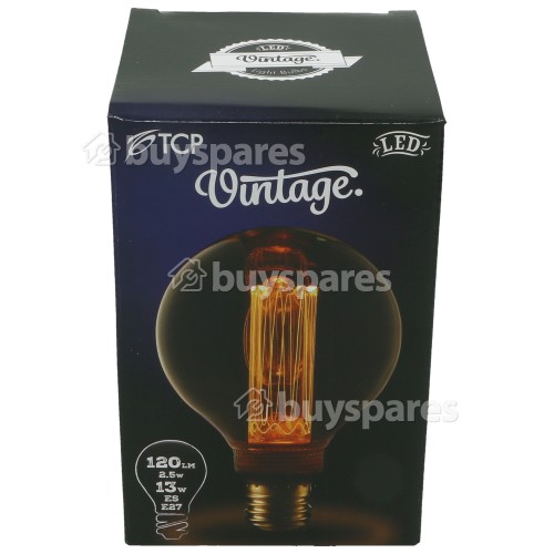 TCP ES/E27 LED Classic Etched G95 Vintage Lamp (Candlelight)