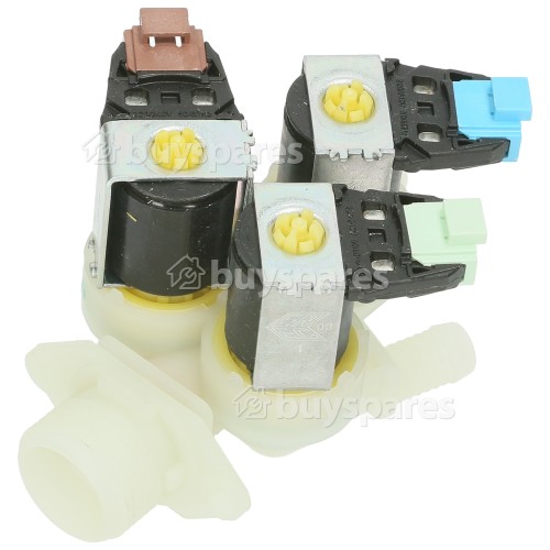 Electrolux Group Cold Water Triple Solenoid Inlet Valve : 180Deg. With Protected (push) Connectors