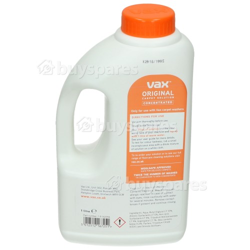 Vax Original Pet Carpet Washing Solution 1L BuySpares